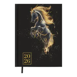 Щоденник датований A5  HORSE чорний бумвініл (BM.2189-01)