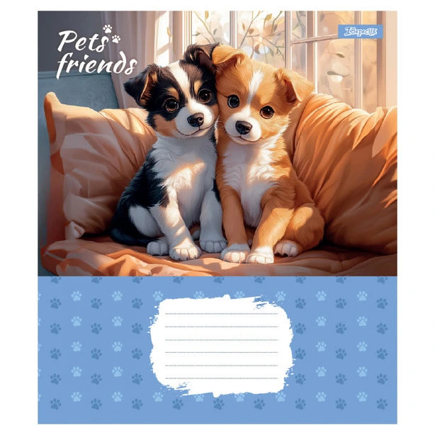 Зошит шкільний 1Вересня Pets Frinds А5 12 арк клітинка м'яка політурка (768066). Фото 5
