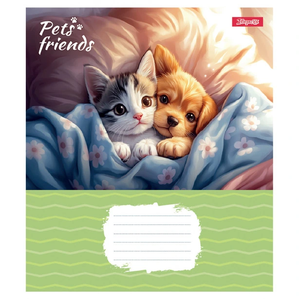 Зошит шкільний 1Вересня Pets Frinds А5 12 арк клітинка м'яка політурка (768066). Фото 3