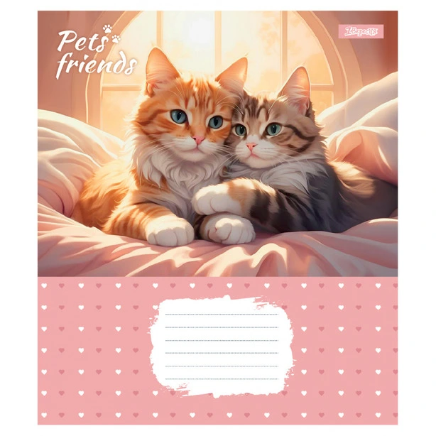 Зошит шкільний 1Вересня Pets Frinds А5 12 арк клітинка м'яка політурка (768066). Фото 2
