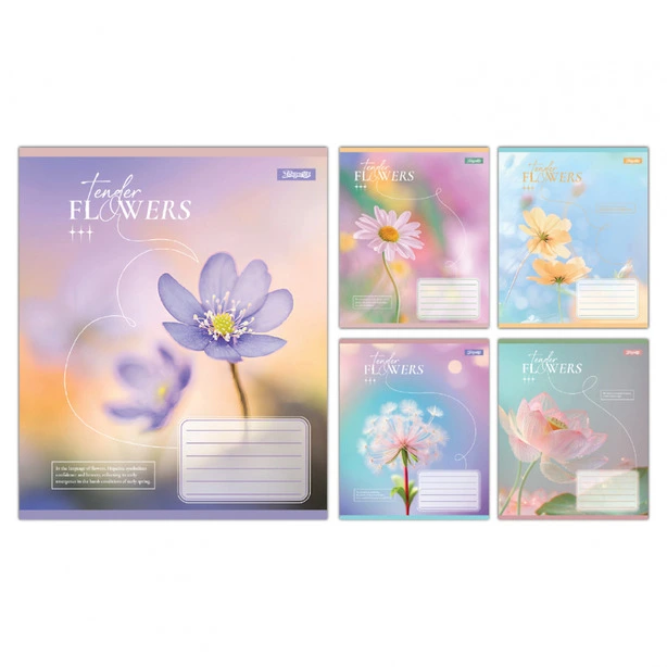 Зошит шкільний 1Вересня Tender Flowers А5 48 арк лінія м'яка політурка (768081)