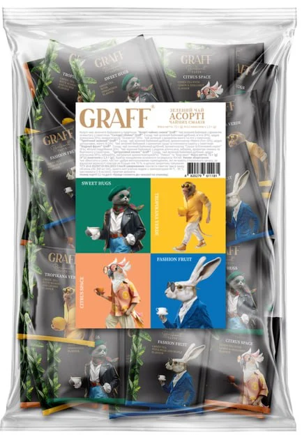 Чай в пакетиках зелений Graff Assorted flavors tea 1,5г х 48 шт (25502002)