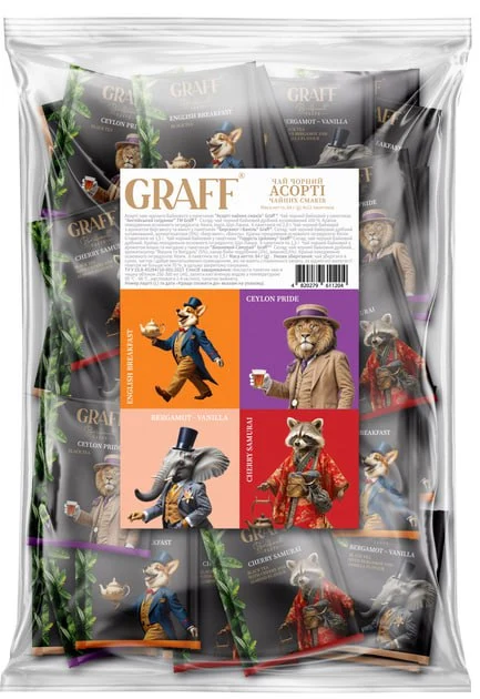 Чай в пакетиках чорний байховий Graff Assorted flavors tea 1,75г х 48 шт (25502001)