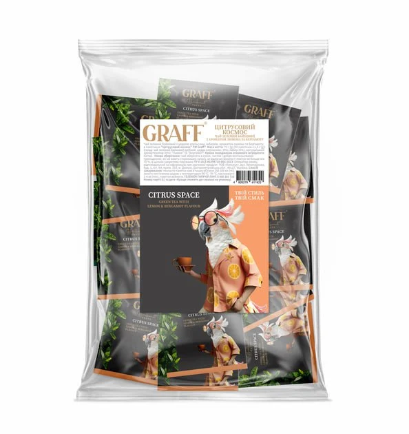 Чай в пакетиках зелений байховий з ароматом бергамоту та лимону Graff Green Citrus space tea 1,5г х 50 шт (25503005)
