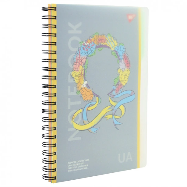 Зошит офісний  А4 YES Notebook UA 144 арк. клітинка пластикова обкладинка  (681943). Фото 3