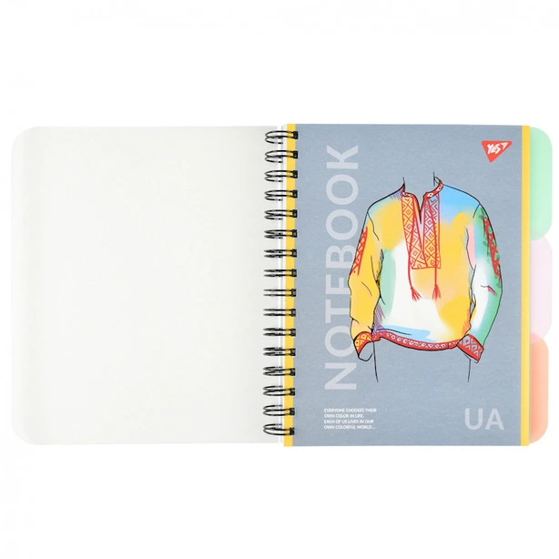 Зошит офісний  А5 YES Notebook UA 144 арк. клітинка пластикова обкладинка  (681951)