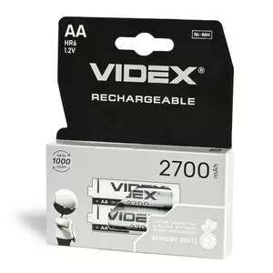 Акумулятори Videx HR06/АА нікель-металогідридні 1.2 V/2700 mAh 2 шт/уп. (291819)