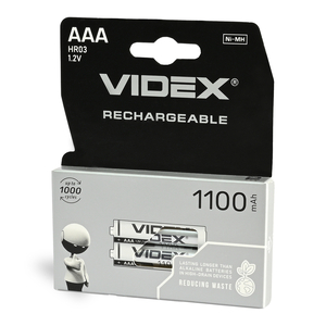Акумулятори Videx HR03/AАА нікель-металогідридні 1.2 V/1100 mAh 2 шт/уп. (291840)