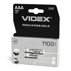 Акумулятори Videx HR03/AАА нікель-металогідридні 1.2 V/1100 mAh 2 шт/уп. (291840)