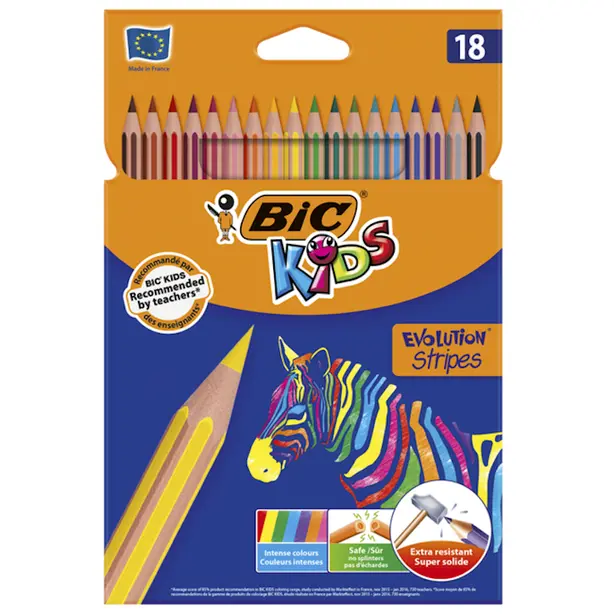 Олівці кольорові BIC EVOLUTION STRIPES 18 шт (bc950524)