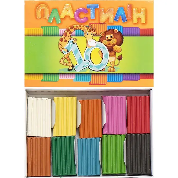 Пластилін 10 кольорів 100 г 196 (ТЕ90032). Фото 3
