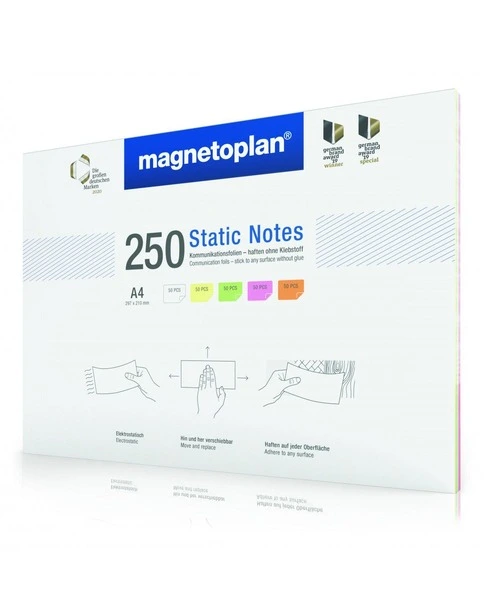 Картки маркерні полімерні А4 Magnetoplan Static Notes Assorted Set (11250410)