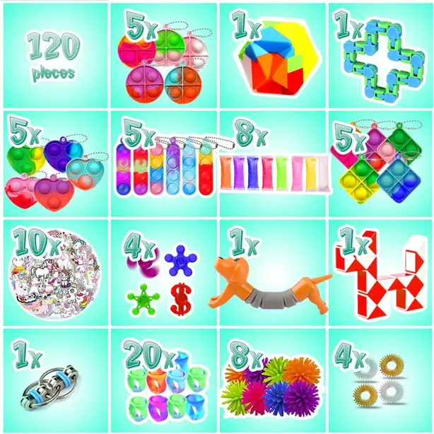 Ігровий набір антистрес Mozaci Fidget Toys 120 шт (120548). Фото 2