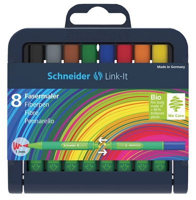 Набір міні фломастерів Schneider LINK-IT, 8 кольорів **