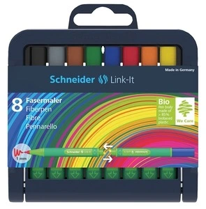 Набір міні фломастерів Schneider LINK-IT, 8 кольорів **
