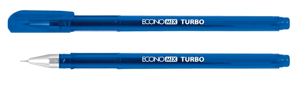 Ручка гелева ECONOMIX TURBO чорнило синє 0.5 мм пластик (E11911-02)