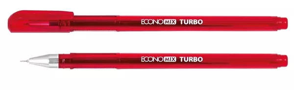 Ручка гелева ECONOMIX TURBO чорнило червоне 0.5 мм пластик (E11911-03)