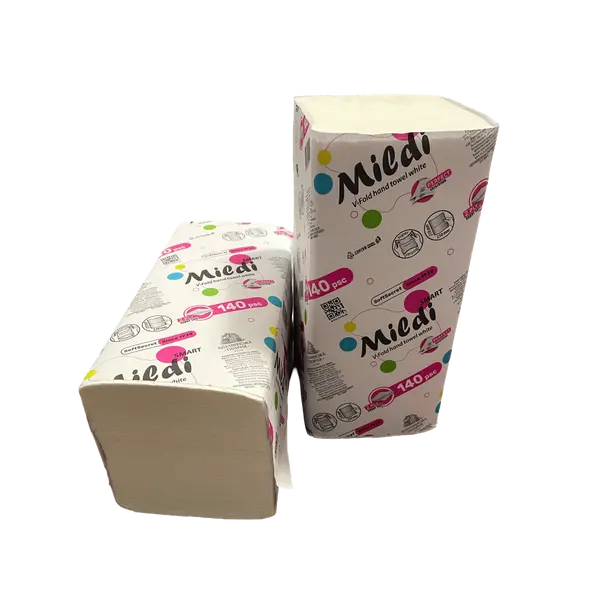 Рушники паперові V-V складання Mildi Smart 2-но шарові 140 арк білі (245140). Фото 3