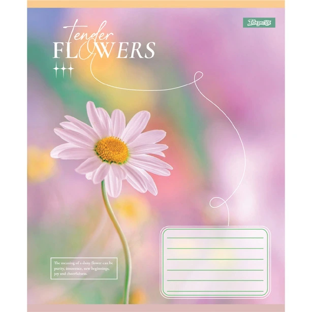 Зошит шкільний 1 Вересня Tender Flowers  А5 60 арк. клітинка м'яка політурка (768082). Фото 5