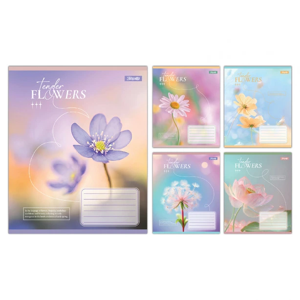 Зошит шкільний 1 Вересня Tender Flowers  А5 60 арк. клітинка м'яка політурка (768082)