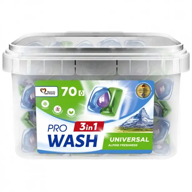 Капсули для прання Pro Wash Universal Альпійська свіжість 70 шт (28004974)