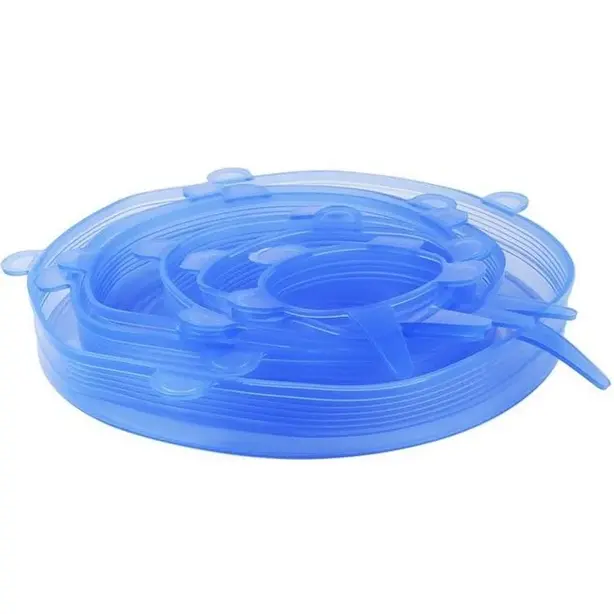 Набір кришок Silicone Sealing силіконові/герметичні для посуду Lids 6 шт (18966233). Фото 3