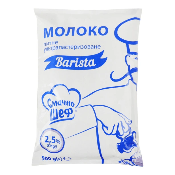 Молоко ультрапастеризоване т/ф Смачно Шеф 2,5 % 900г (3489482)