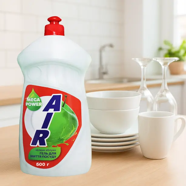 Гель для миття посуду AIR family з ароматом зеленого яблука 500мл (440863). Фото 3