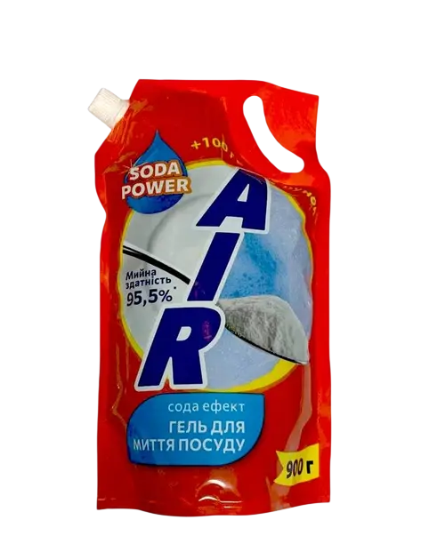 Гель для миття посуду AIR family ефект соди дой-пак 900мл (441129)