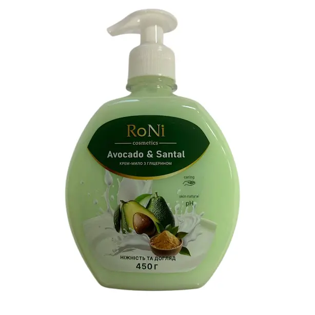 Крем-мило рідке RoNi Avocado & Santal дозатор 450 мл (441457)