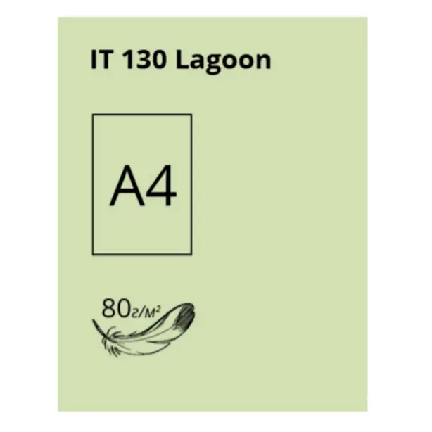 Папір кольоровий CRYSTAL COLOR PAPER Lagoon 130 А4 80г/м2 світло-зелена пастель 100 арк. (16.7535). Фото 3