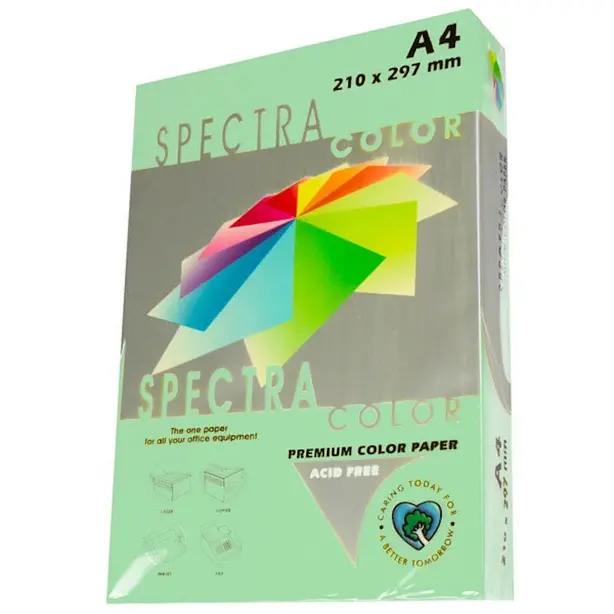 Папір кольоровий CRYSTAL COLOR PAPER Lagoon 130 А4 80г/м2 світло-зелена пастель 100 арк. (16.7535). Фото 2