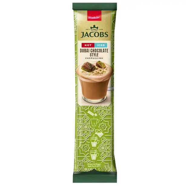 Кава розчинна у стіках 3в1 Jacobs Cappuccino Дубайський шоколод 19,5 г х 1 шт (692455)