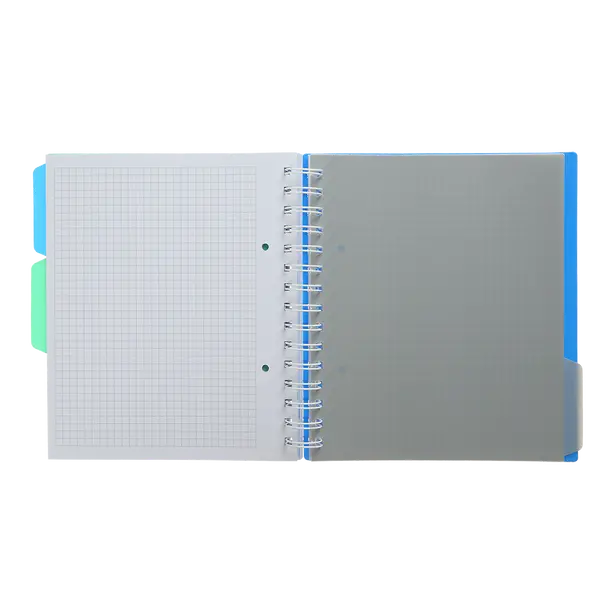 Зошит офісний Buromax  CLASSIC В5 120 арк. з розділювачем клітинка пластикова політурка на пружині чорний (BM.24355911-01). Фото 5