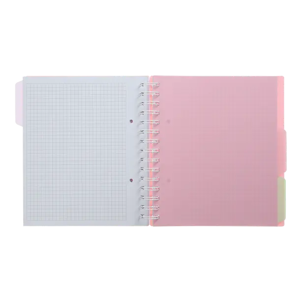 Зошит офісний Buromax Pastel В5 120 арк. з розділювачем клітинка пластикова політурка на пружині рожевий (BM.24355912-10). Фото 4
