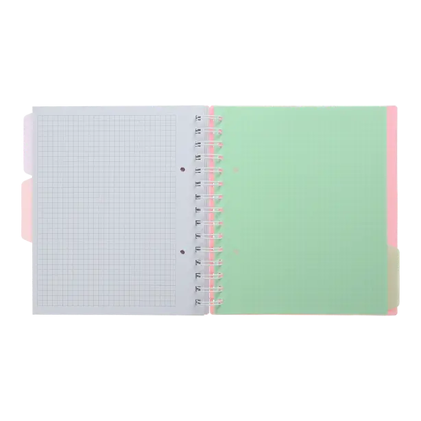 Зошит офісний Buromax Pastel В5 120 арк. з розділювачем клітинка пластикова політурка на пружині рожевий (BM.24355912-10). Фото 5