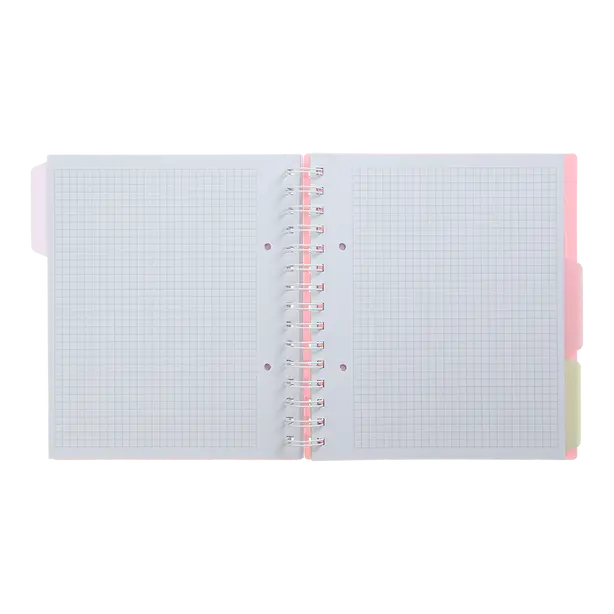 Зошит офісний Buromax Pastel В5 120 арк. з розділювачем клітинка пластикова політурка на пружині бузковий (BM.24355912-26). Фото 6