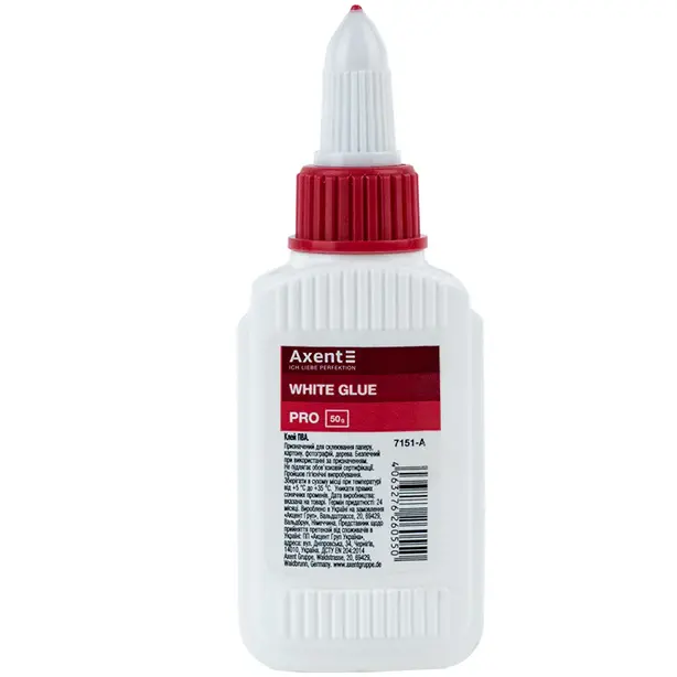 Клей ПВА Axent  PRO 50 г PVA ковпачок-дозатор (7151-A)