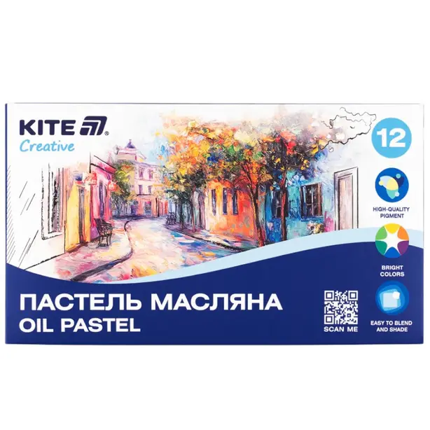 Пастель масляна Kite Classic Creative 12 кольорів (К-200-12)