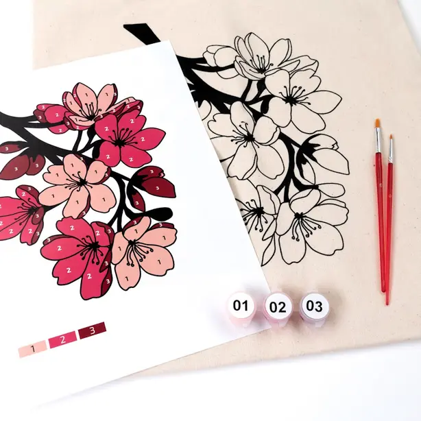 Набір для творчості екосумка-розмальовка Flowers бавовна 220 г/м2 38х42см ROSA Talent (N0003653). Фото 3