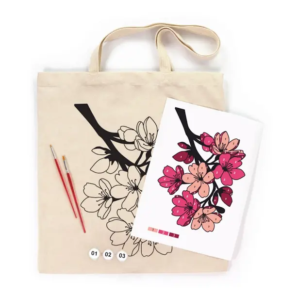 Набір для творчості екосумка-розмальовка Flowers бавовна 220 г/м2 38х42см ROSA Talent (N0003653)