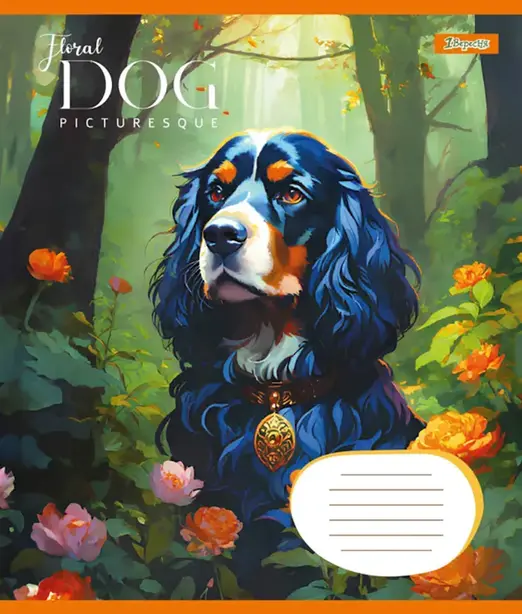 Зошит шкільний 1 Вересня  Floral dog А5 18арк. клітинка м'яка політурка (766957). Фото 6