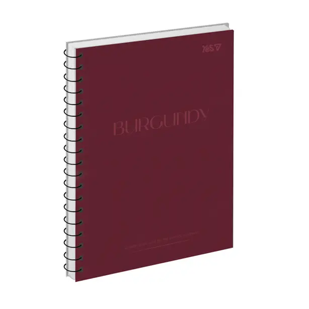 Зошит офісний YES Burgundy А5 80 арк клітинка інтегральна палітурка (152434)