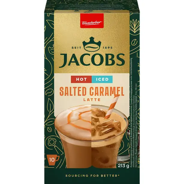 Кава розчинна у стіках 3в1 Jacobs Iced Latte Salted Caramel 21,3 г х 1 шт (9107416). Фото 3