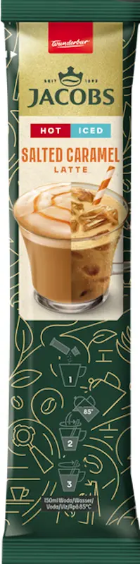 Кава розчинна у стіках 3в1 Jacobs Iced Latte Salted Caramel 21,3 г х 1 шт (9107416)