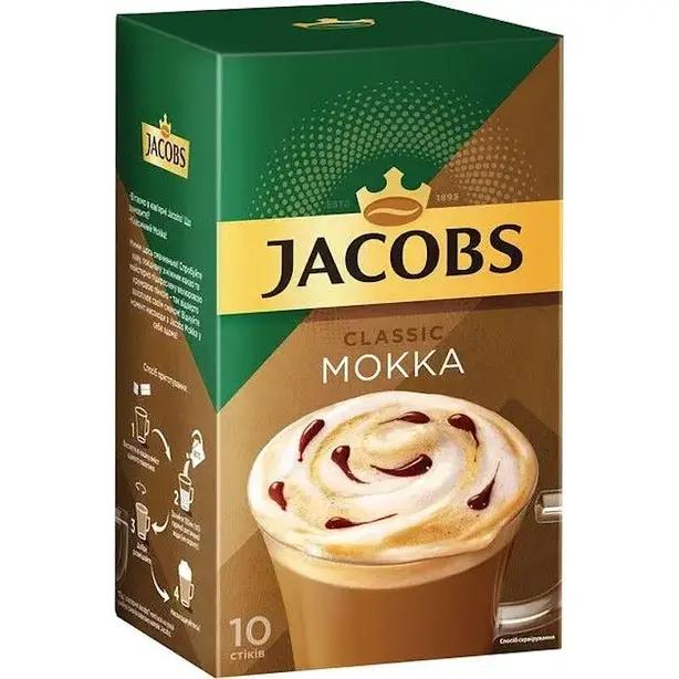 Кава розчинна у стіках 3в1 Jacobs Classic Mokka 21,9 г х 10 шт (9106297). Фото 4