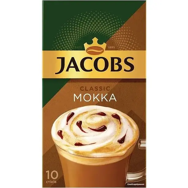 Кава розчинна у стіках 3в1 Jacobs Classic Mokka 21,9 г х 10 шт (9106297). Фото 3