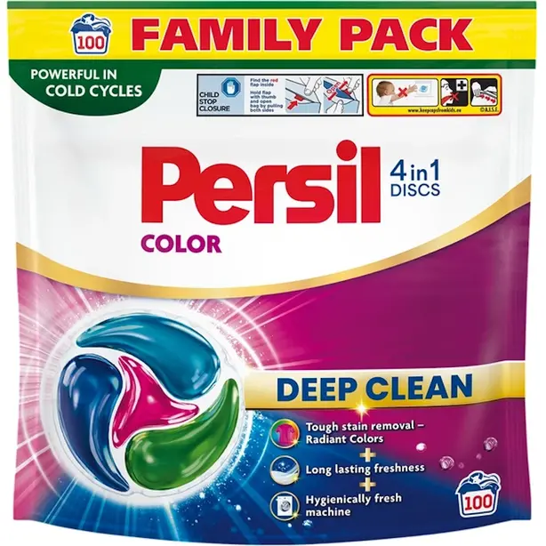 Капсули для прання гель Persil Color 4in1 Discs Deep Clean 100 циклів прання (844382)