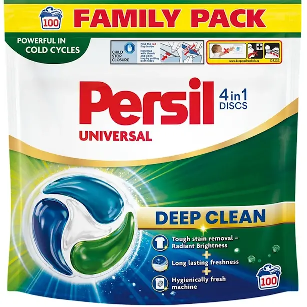 Капсули для прання гель Persil Universal 4in1 Discs Deep Clean 100 циклів прання (844320)