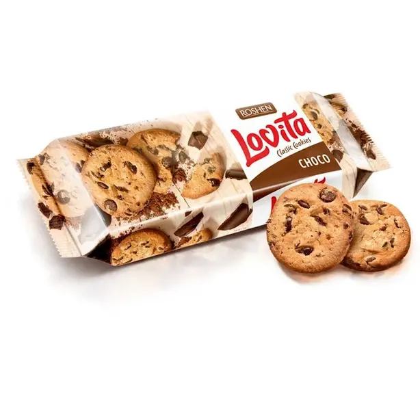 Печиво ROSHEN Lovita Classic Cookies з шоколадними дропсами 150 г (633324). Фото 2